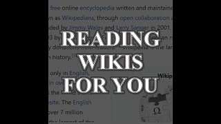 Welcome to Reading Wikis For You!