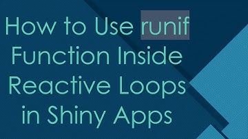 How to Use runif Function Inside Reactive Loops in Shiny Apps