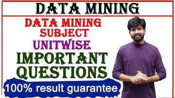 data mining subject unit wise important questions jntuh r18 cse aiml data science | data mining imp