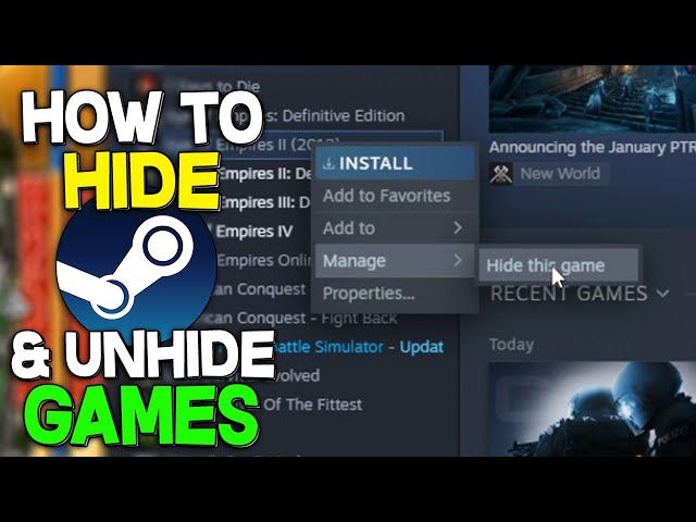 How to Hide & Unhide Games (Steam 2022) 