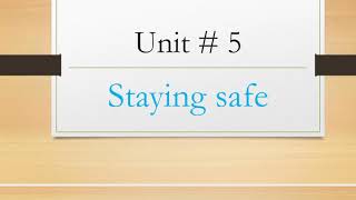 Grade-1 science questions/answers of unit # 5 (staying safe)