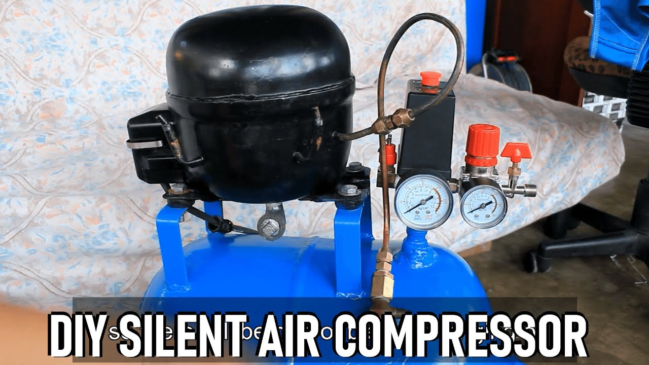 DIY SILENT AIR COMPRESSOR USING FRIDGE MTOR YouTube