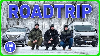 Teil 1: FEUER im Van!? 🔥😱  Winter ROADTRIP 2023 mit Tesla Microcamper und Nissan Mini Camper