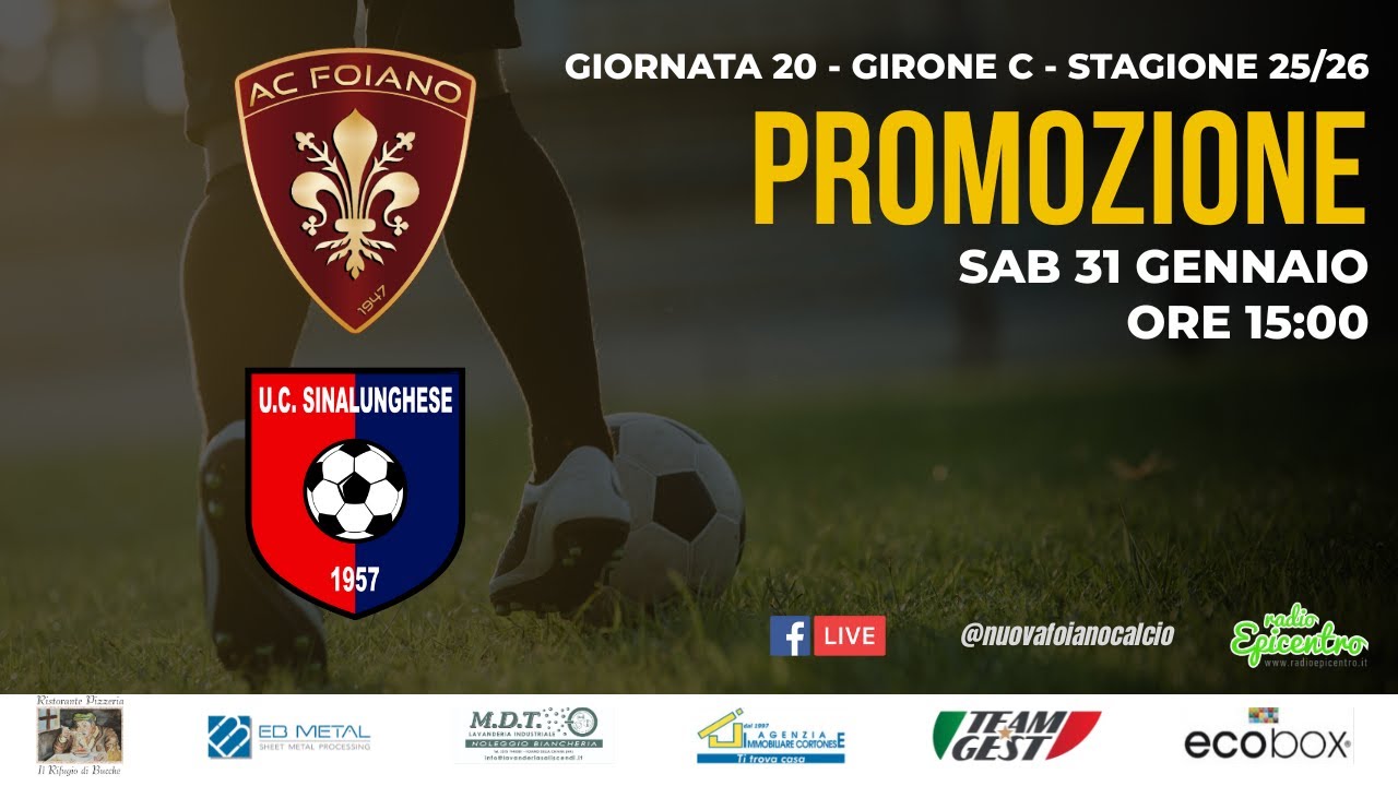 FOIANO VS SINALUNGHSE | Campionato  25/26 | 20° Giornata