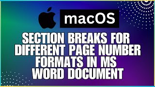 Famous How To Add Section Breaks for a Different Page In a Microsoft Word Document-For MAC Users Profile