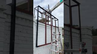 Installing a steel frame for an LED video screen project #reysigns #custominstallation