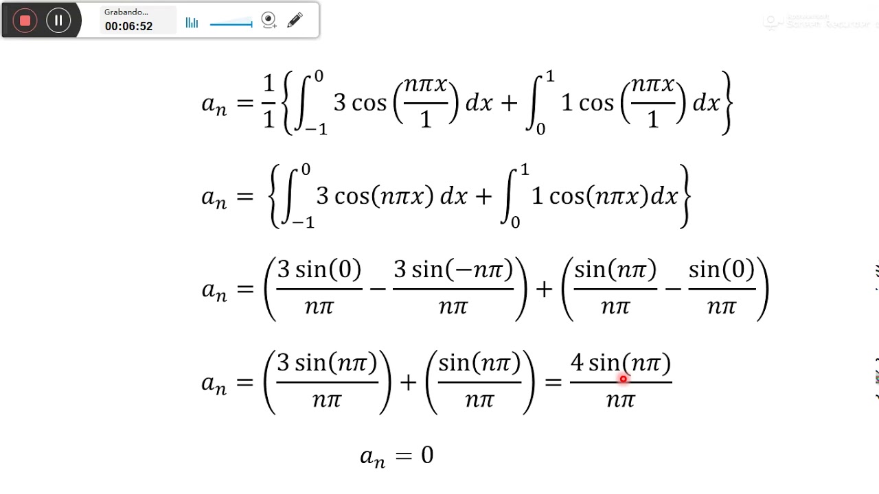 Series de fourier Ejemplo función a trozos YouTube Series de fourier Ejemplo función a trozos YouTube
