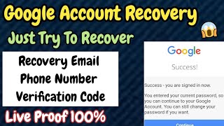 2 Step Verification Gmail Recovery | Email Recovery without phone number | Google Account Recovery