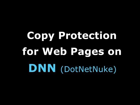 How To Copy Protect Web Pages On DNN