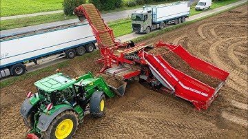 Potato harvest in Germany / Dewulf Kwatro Harvester in Action & Grimme RH 24-60 Combi Clean Loader!