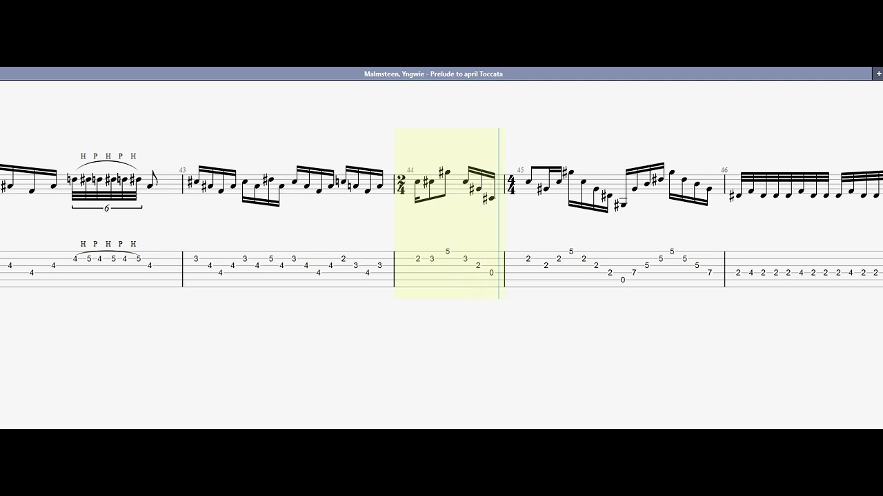 Malmsteen, Yngwie Prelude to april Toccata GUITAR 1 TAB - YouTube