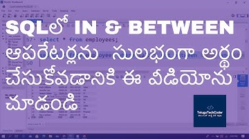 SQL in Telugu - IN and BETWEEN Operators (Single and Multiple Column Data) @TeluguTechCoder
