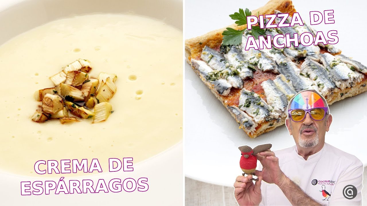 PIZZA de ANCHOAS y CREMA de ESPÁRRAGOS frescos // Cocina Abierta de Karlos Arguiñano