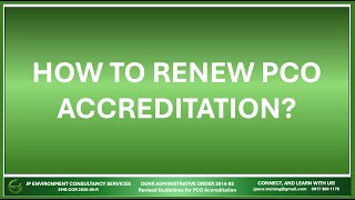 RENEWAL of PCO Accreditation