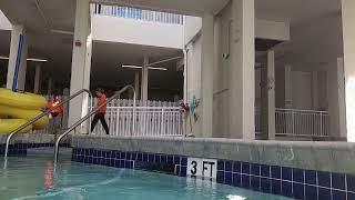 Longest Lazy River in Myrtle Beach SC at the Crown Reef Resort. Take a ride with me. #tourangie