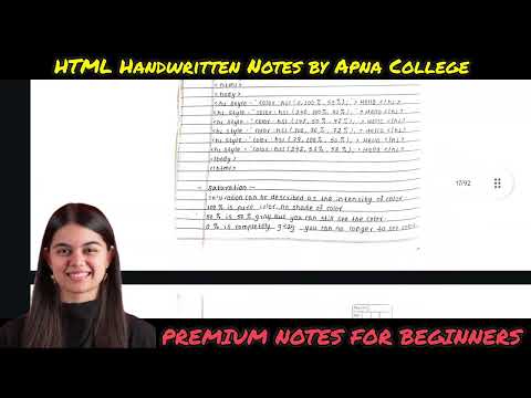 HTML Tutorial by Apna College | Complete HTML for Beginners | Handwritten HTML Notes + Practice
