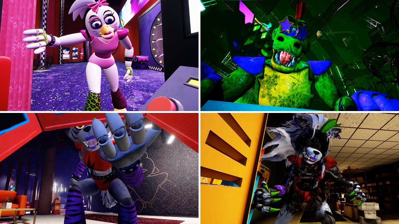 FNAF Security Breach All Hiding Spot Jumpscares YouTube