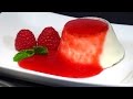 Receta Panna cotta o panacota a la vainilla con salsa de frambuesa casera. Recetas. Loli Domínguez.