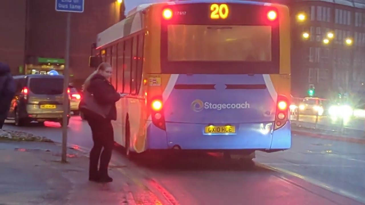 Here is the New livery Stagecoach bus 27617 on the number 20 in Guildford Thursday 18 December 2025