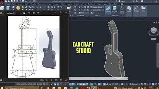 AutoCAD 3D Guitar Design Tutorial for Beginners 🎸 | Step-by-Step Creative Modeling