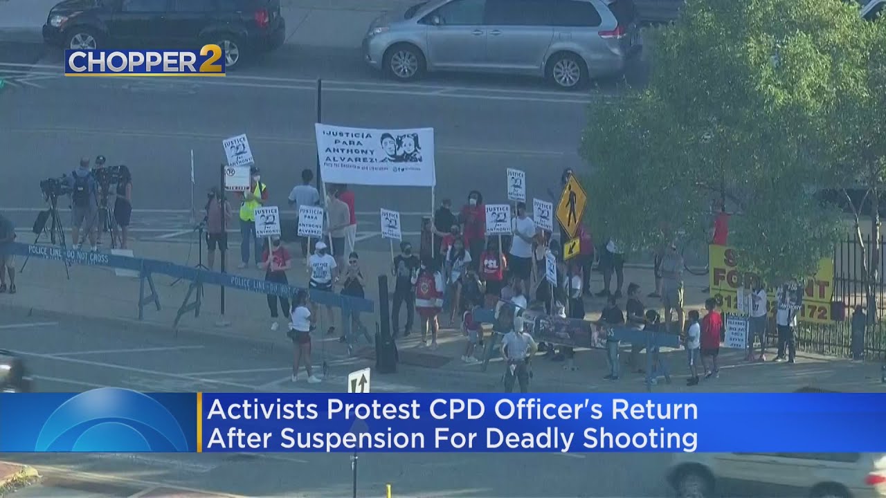 Activists protest CPD officer's return after suspension for Anthony Alvarez shooting