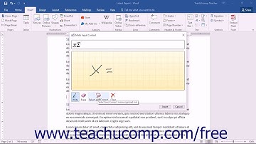 Word 2016 Tutorial Inserting Ink Equations Microsoft Training