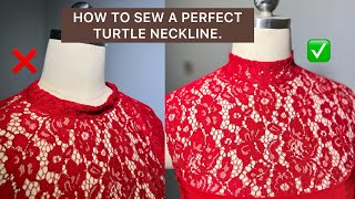 How to Cut and Sew a Perfect Turtle Neckline and Avoid gaping.