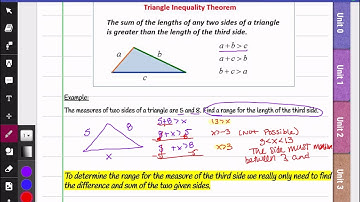 5-4 Triangle Inequality Theorem - Determining the Range of the 3rd side of a Triangle