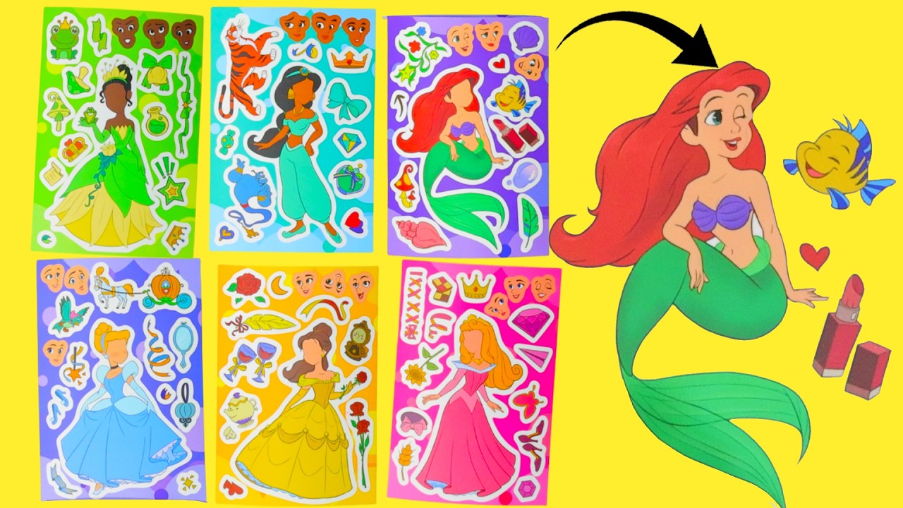 Pegatinas de Caras de Las Princesas de Disney