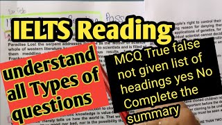 UNDERSTAND  ALL TYPES OF IELTS READING  QUESTIONS  | ielts reading tips and tricks ielts 9