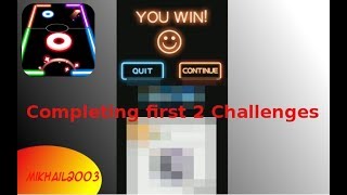 Finger Glow Hockey: Completing first 2 Challenges screenshot 3