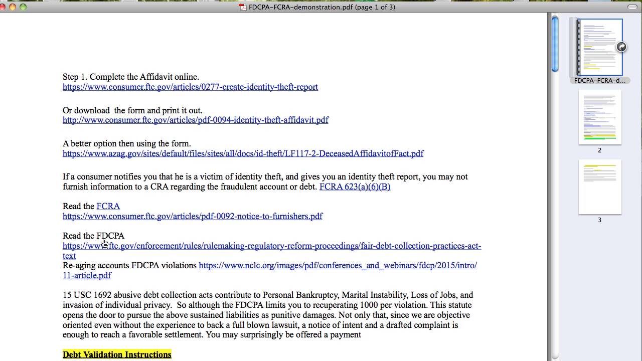 Cleaning your credit using the FDCPA & FCRA (The LONG Vid) - YouTube