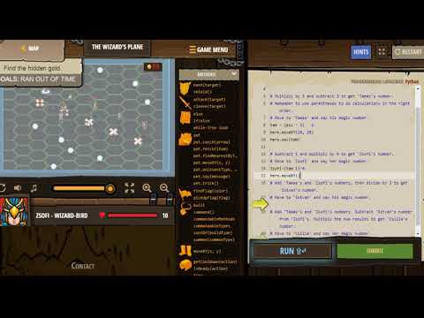 CodeCombat.Python. The wizard's plane