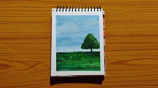 Watercolor painting for beginners/beautiful landscape painting tutorial/watercolor painting