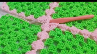 Crochet Joining Granny Square Tutorial Join as you go
