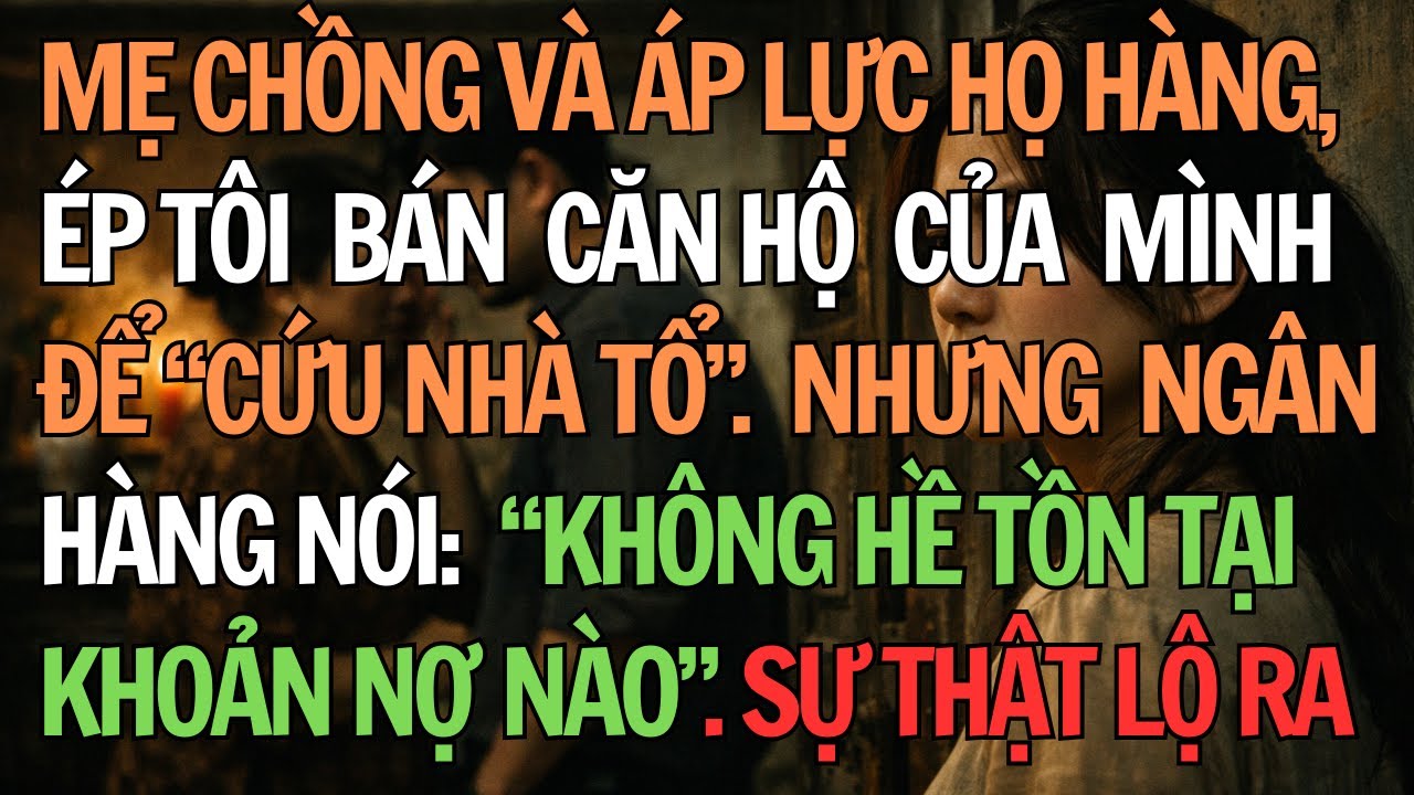 Mẹ Chồng Ép Tôi Bán Căn Hộ Để Cứu Nhà Tổ, Nhưng Ngân Hàng Nói: Không Có Khoản Nợ Nào. Sự Thật Lộ Ra…