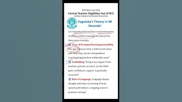 Vygotsky’s Theory in 60 Seconds 💯 | CDP Explained | CTET TET 2025 #shorts#shorts #educational