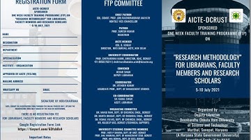 FTP on Research Methodology for Librarians, Faculty Members and Research Scholars