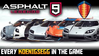 Asphalt 9: Full Koenigsegg Showcase (Every Car in-game)