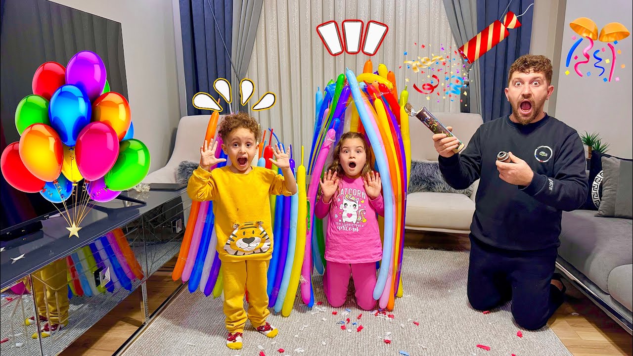 КУЗЕЙ ЭЛИФ СДЕЛАЛА ДОМИК ИЗ ШАРИКОВ-КОЛБАС ‼️ЕЕ ​​ОТЕЦ ЗАПЕР ЕГО ВНУТРИ!!