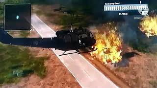 50 Cal Strafing Huey Gunner Door Destruction Village Versus Huey Helicopter