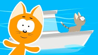 Котёнок Котэ - Кораблики - Учим Цвета И Как Говорят Животные - Песенки Мультики Для Детей Малышей