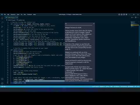 Slanted Fractal Tree Generator with Python Turtle and Tkinter GUI