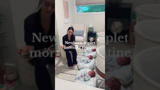 Newborn Triplet Morning Routine 🙂 #vlogs #mom #triplet