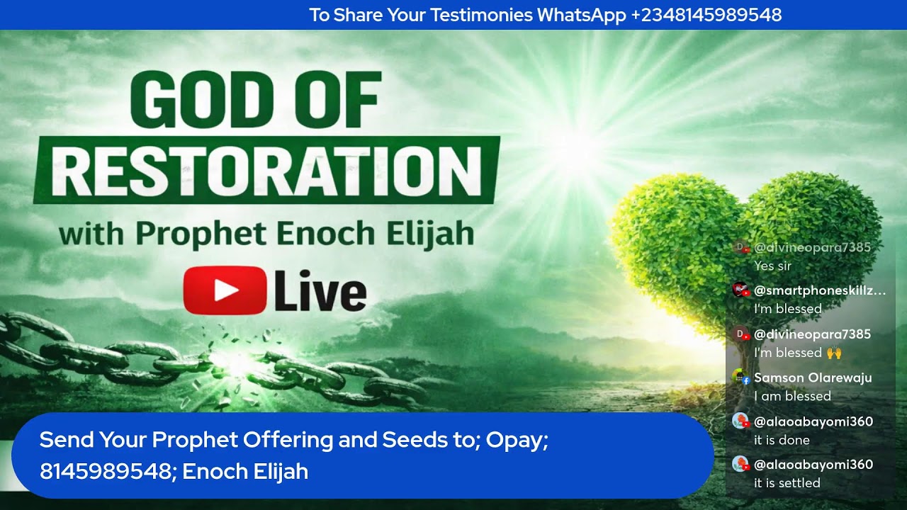 ✅GRACE FOR RICHES | GOD OF RESTORATION | Morning Prayer 6:30AM (Live) - Prophet Enoch Elijah
