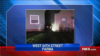 Car lodged into homes in Parma