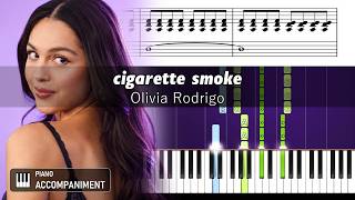 Olivia Rodrigo - Cigarette Smoke - Piano Accompaniment Tutorial With Sheet 