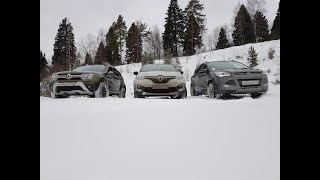 Покатушки по бездорожью зимой Ford Kuga, Renault Duster, Renault Kaptur