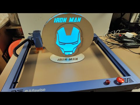 Déco RVB Iron Man découpé au laser avec l&#039;Alfawise A10