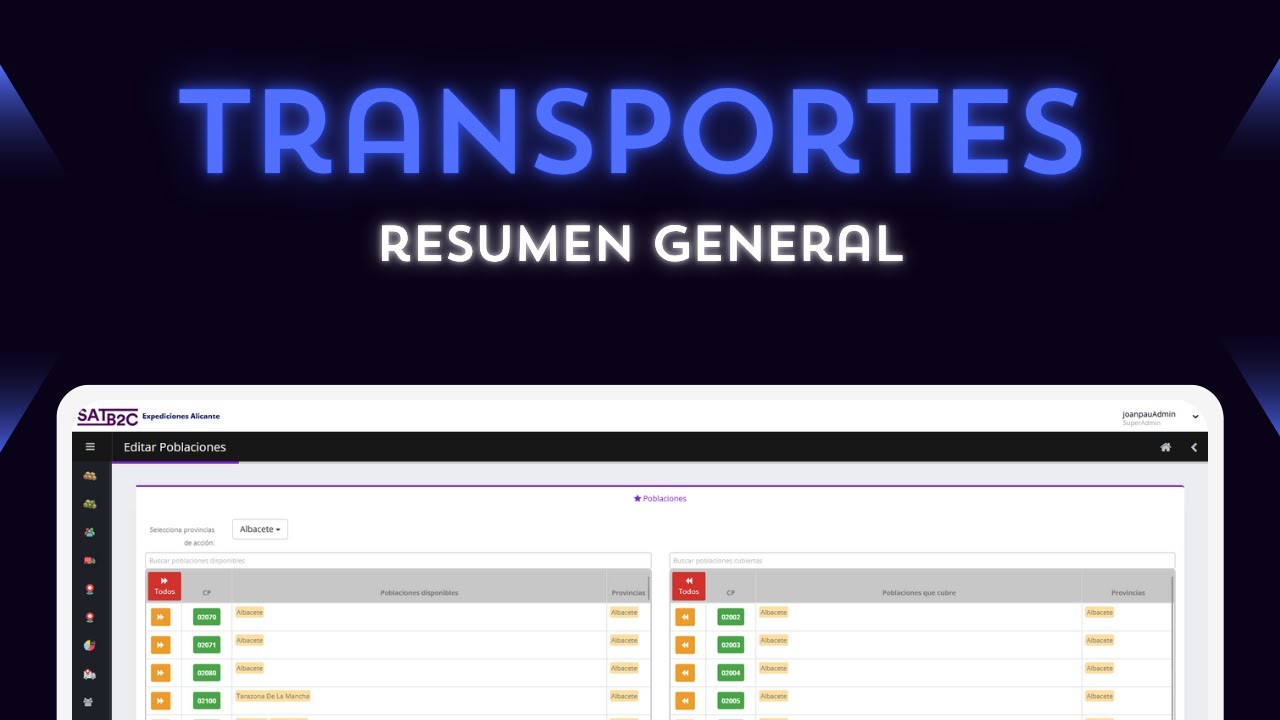 Software de gestión logística: Resumen General - Transportes - SATB2C